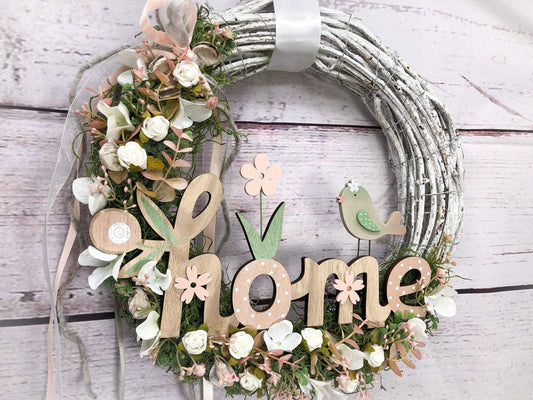 Türkranz Türdeko Home Vogel Türschmuck Kirschblüten Modern ganzjährig Tür Schmuck Herbst – handgemacht aus Seiden- und Kunstblumen, langlebig & pflegeleicht von SarahsFlowerStudio