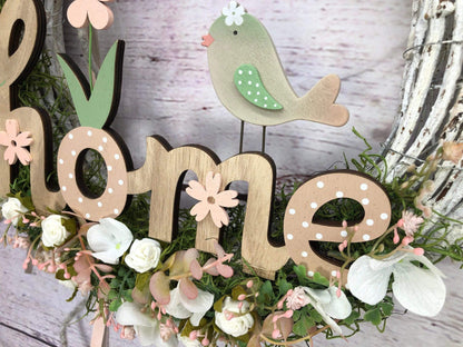 Türkranz Türdeko Home Vogel Türschmuck Kirschblüten Modern ganzjährig Tür Schmuck Herbst – handgemacht aus Seiden- und Kunstblumen, langlebig & pflegeleicht von SarahsFlowerStudio