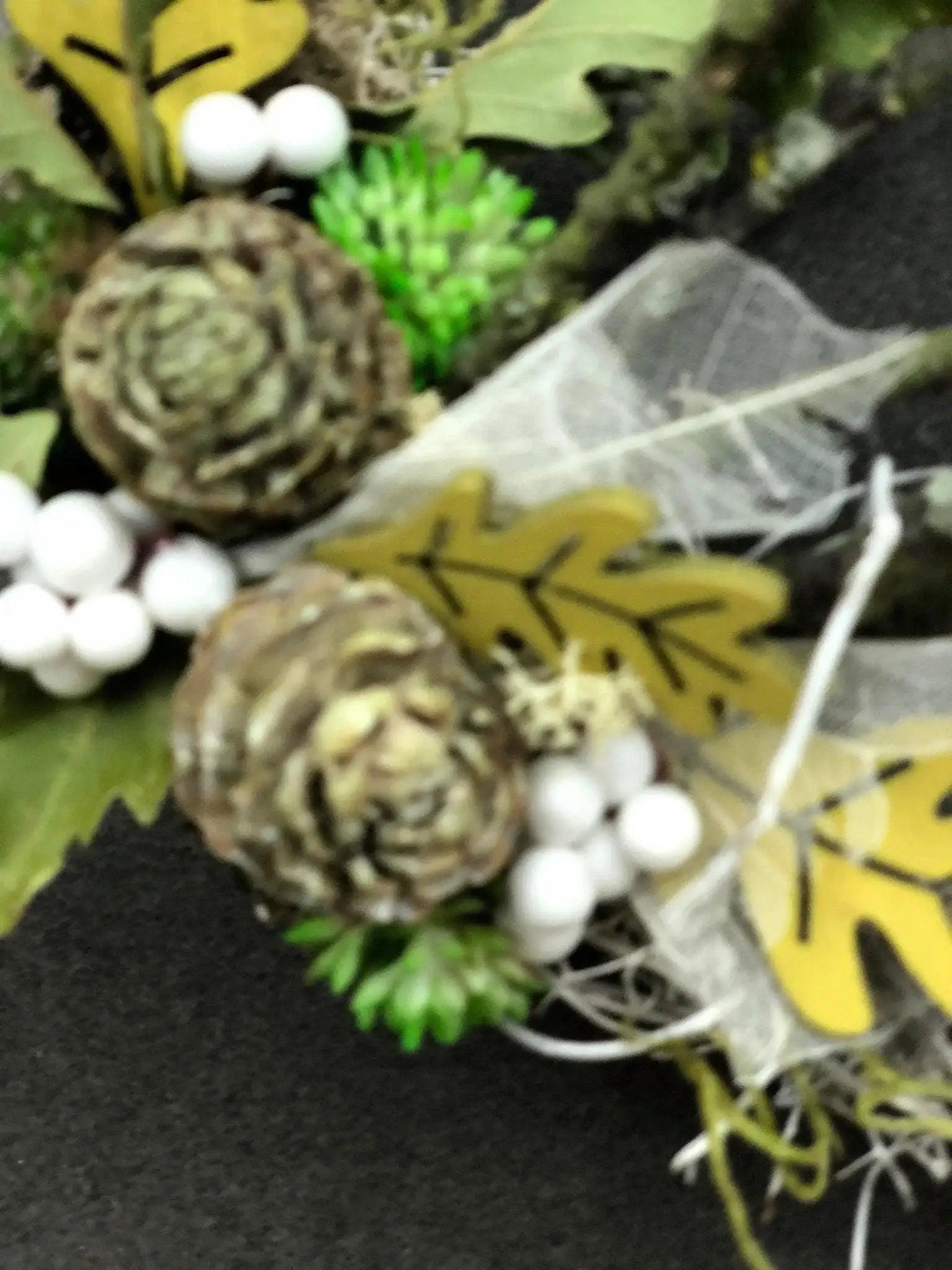 Türkranz 22cm Türdeko Türschmuck Eule Modern Tür Schmuck Herbst herbstlich ganzjährig Herbst – handgemacht aus Seiden- und Kunstblumen, langlebig & pflegeleicht von SarahsFlowerStudio