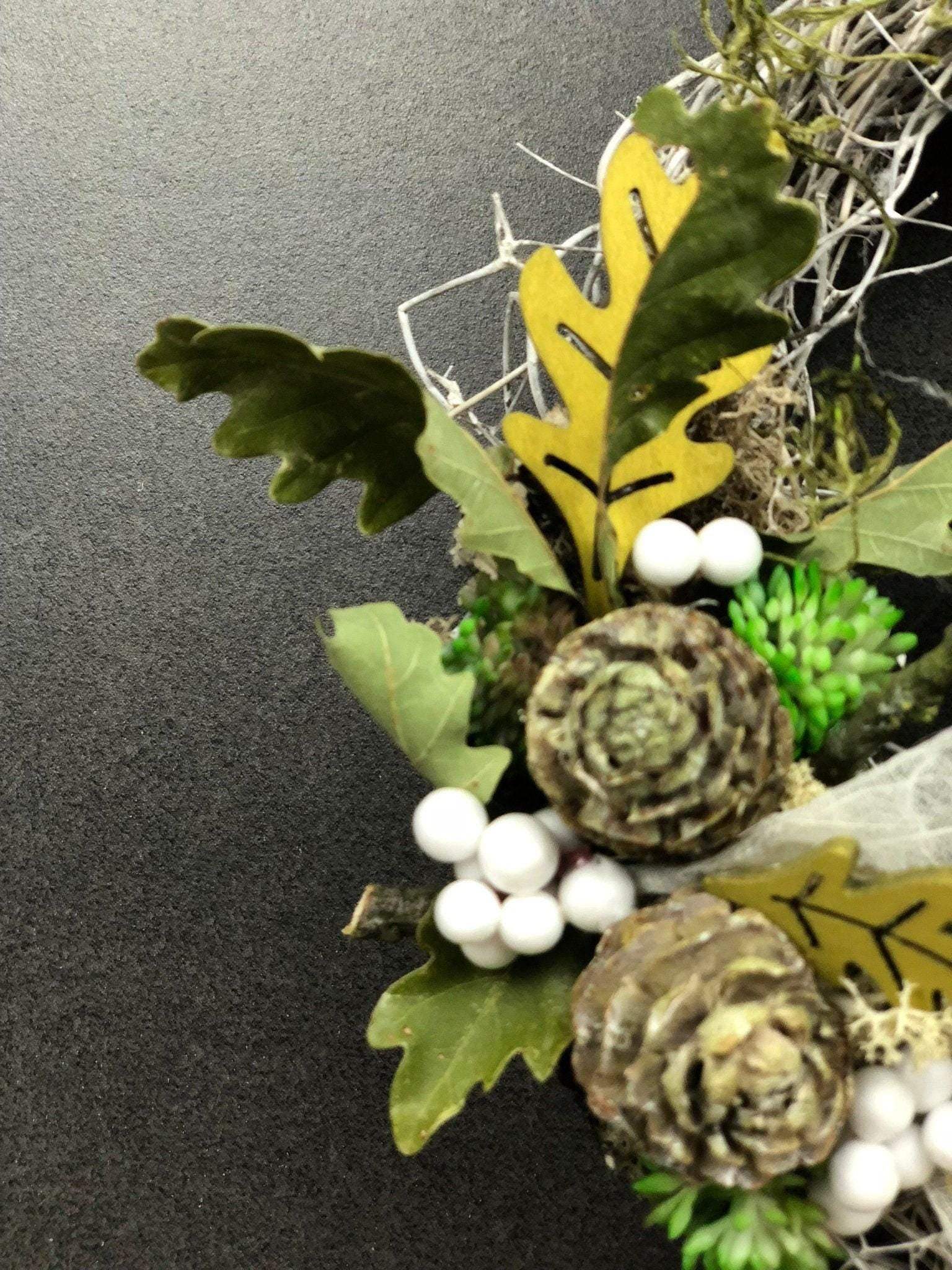 Türkranz 22cm Türdeko Türschmuck Eule Modern Tür Schmuck Herbst herbstlich ganzjährig Herbst – handgemacht aus Seiden- und Kunstblumen, langlebig & pflegeleicht von SarahsFlowerStudio