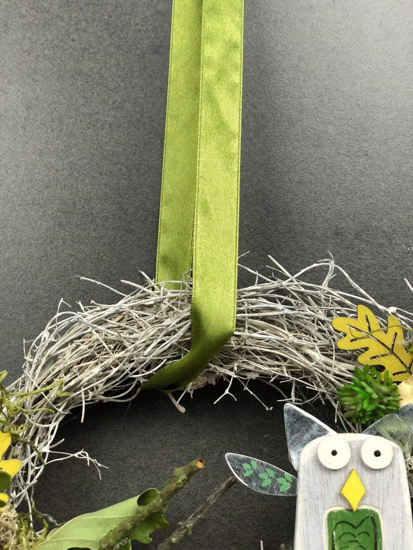 Türkranz 22cm Türdeko Türschmuck Eule Modern Tür Schmuck Herbst herbstlich ganzjährig Herbst – handgemacht aus Seiden- und Kunstblumen, langlebig & pflegeleicht von SarahsFlowerStudio