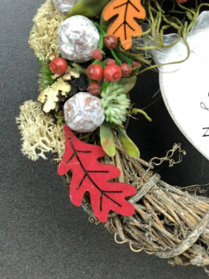 Türkranz 22cm Türdeko Türschmuck Herz Schlüssel zum Herz Modern Tür Schmuck Herbst herbstlich ganzjährig Herbst – handgemacht aus Seiden- und Kunstblumen, langlebig & pflegeleicht von SarahsFlowerStudio