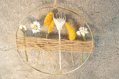 Türkranz Kranz Ring Gräser Wandkranz Trockenblumen Natur natürlich Hoop Fensterdeko – handgemacht aus Seiden- und Kunstblumen, langlebig & pflegeleicht von SarahsFlowerStudio