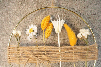 Türkranz Kranz Ring Gräser Wandkranz Trockenblumen Natur natürlich Hoop Fensterdeko – handgemacht aus Seiden- und Kunstblumen, langlebig & pflegeleicht von SarahsFlowerStudio