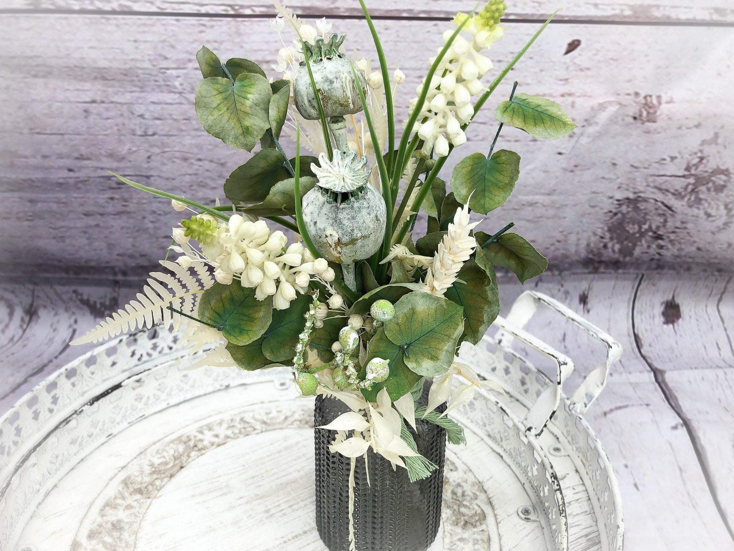 Tischdeko Blumen Tischgesteck Strauß Gläser Flasche Gräser Trockenblumen Trockenmaterial Natur natürlich dried bouquet dried Flowers – handgemacht aus Seiden- und Kunstblumen, langlebig & pflegeleicht von SarahsFlowerStudio