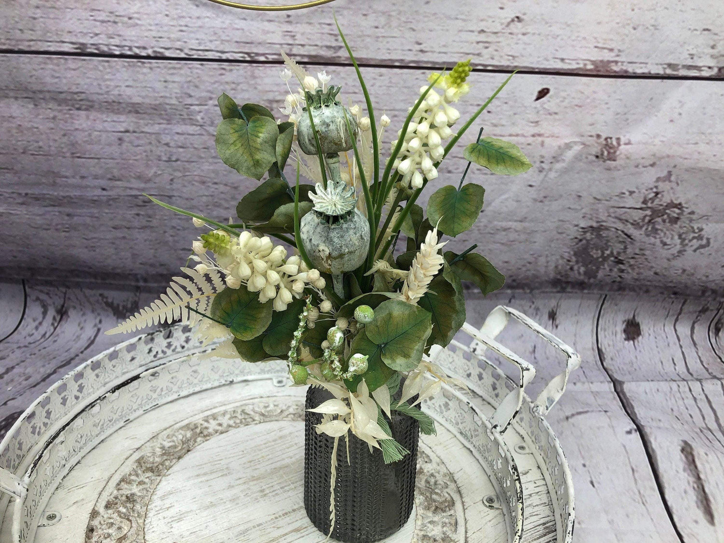 Tischdeko Blumen Tischgesteck Strauß Gläser Flasche Gräser Trockenblumen Trockenmaterial Natur natürlich dried bouquet dried Flowers – handgemacht aus Seiden- und Kunstblumen, langlebig & pflegeleicht von SarahsFlowerStudio