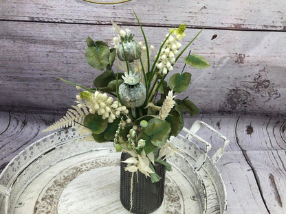 Tischdeko Blumen Tischgesteck Strauß Gläser Flasche Gräser Trockenblumen Trockenmaterial Natur natürlich dried bouquet dried Flowers – handgemacht aus Seiden- und Kunstblumen, langlebig & pflegeleicht von SarahsFlowerStudio