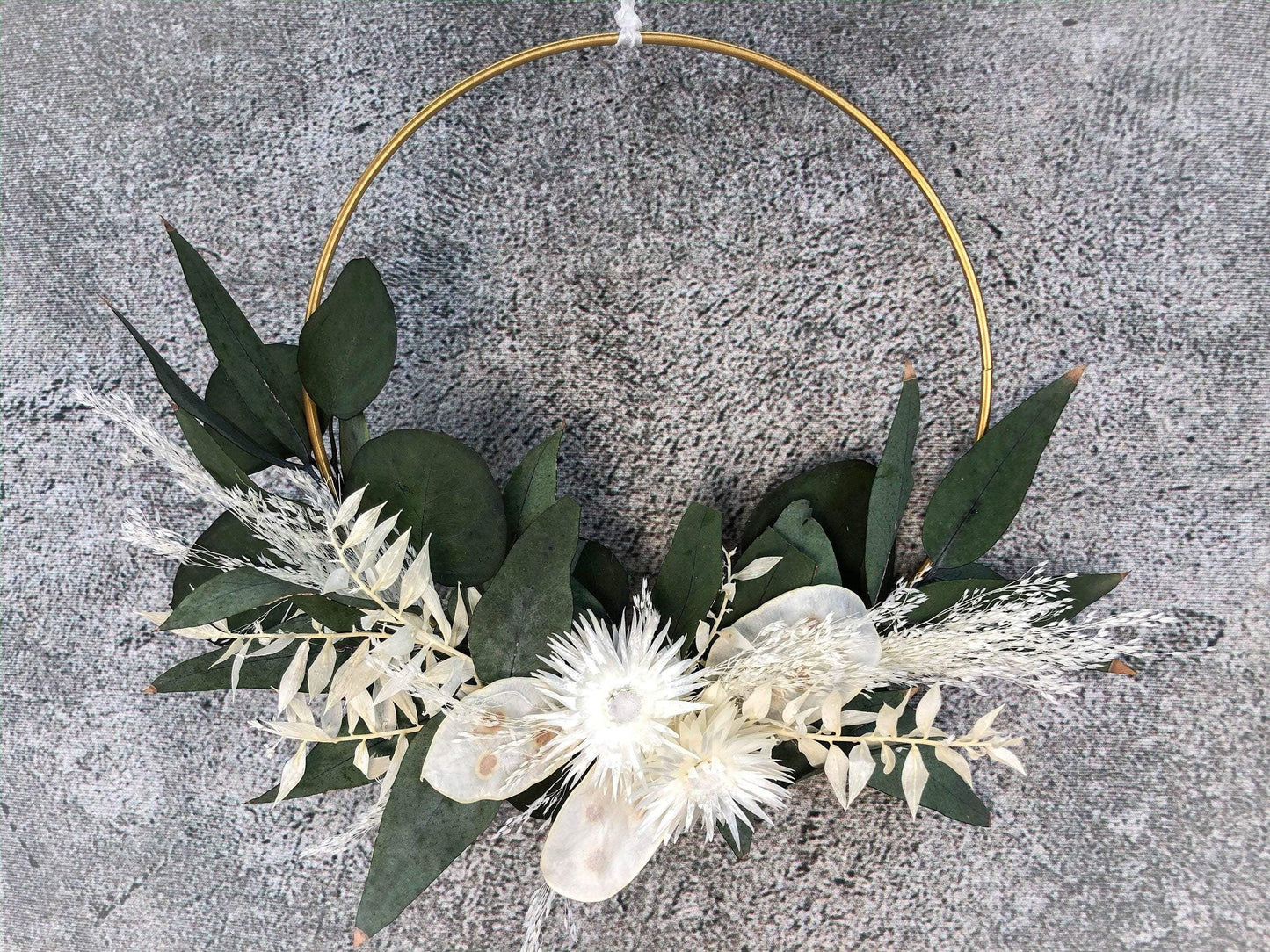 Türkranz Kranz Ring Pampasgräser Pampasgras Gräser Wandkranz Trockenblumen Natur natürlich Hoop Herbst Herbstlich – handgemacht aus Seiden- und Kunstblumen, langlebig & pflegeleicht von SarahsFlowerStudio