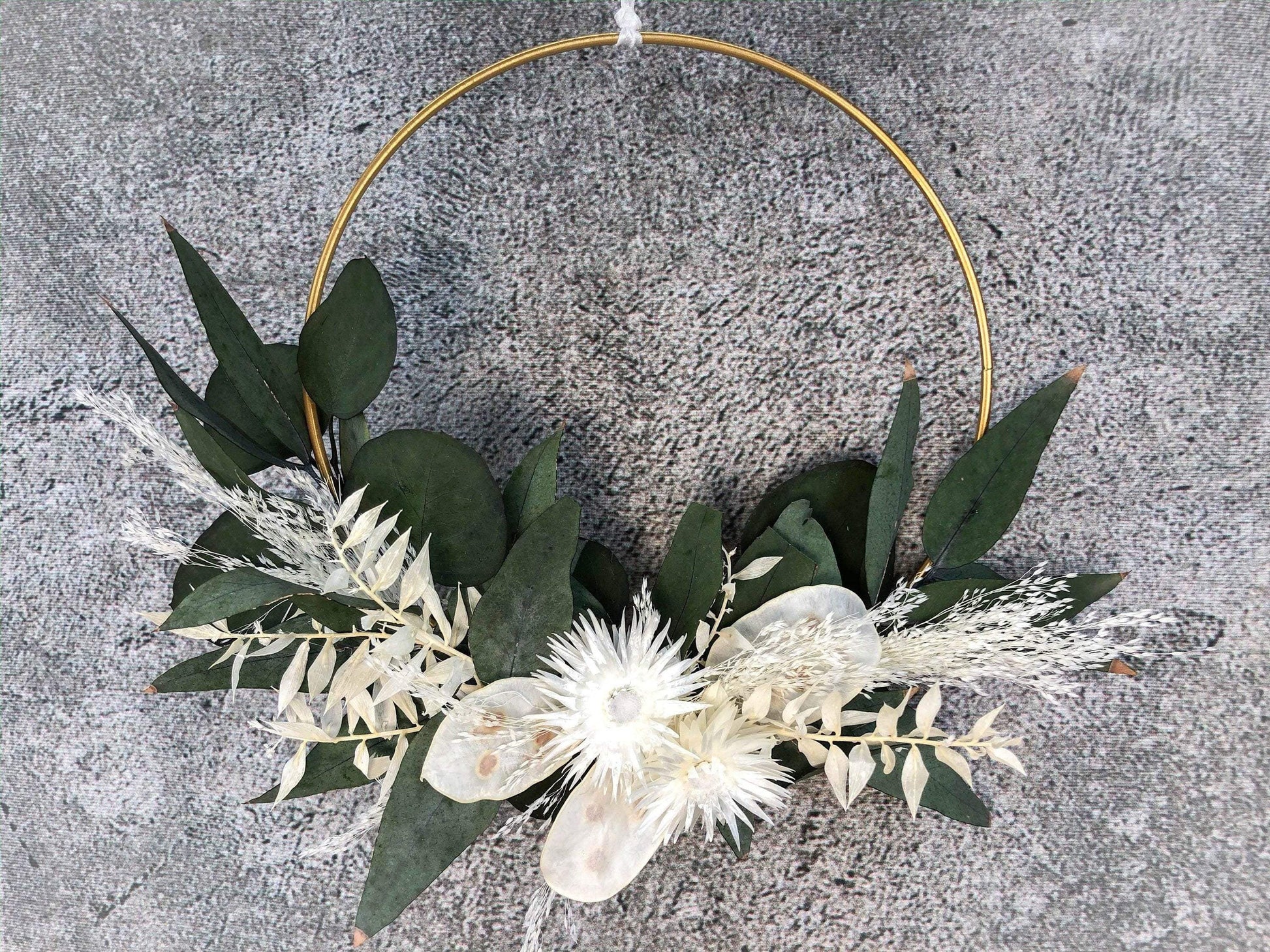 Türkranz Kranz Ring Pampasgräser Pampasgras Gräser Wandkranz Trockenblumen Natur natürlich Hoop Herbst Herbstlich – handgemacht aus Seiden- und Kunstblumen, langlebig & pflegeleicht von SarahsFlowerStudio