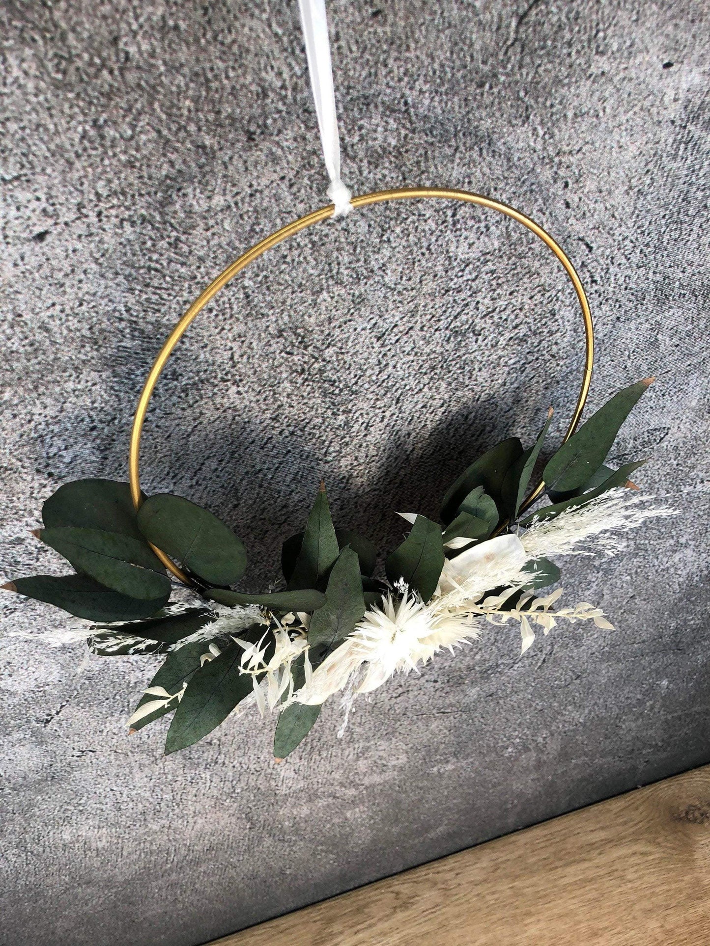 Türkranz Kranz Ring Pampasgräser Pampasgras Gräser Wandkranz Trockenblumen Natur natürlich Hoop Herbst Herbstlich – handgemacht aus Seiden- und Kunstblumen, langlebig & pflegeleicht von SarahsFlowerStudio