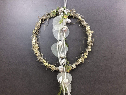 Türkranz Herbst Herbstlich Türschmuck Modern Tür Schmuck Wunschgröße ganzjährig Boho Eicheln Filz Natur Moos Skelettblätter Buchecker – handgemacht aus Seiden- und Kunstblumen, langlebig & pflegeleicht von SarahsFlowerStudio