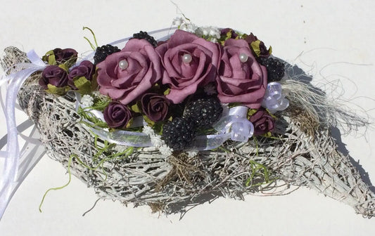 Grabgesteck Grabschmuck Grabdekoration Grabschmuck Allerheiligen – handgemacht aus Seiden- und Kunstblumen, langlebig & pflegeleicht von SarahsFlowerStudio