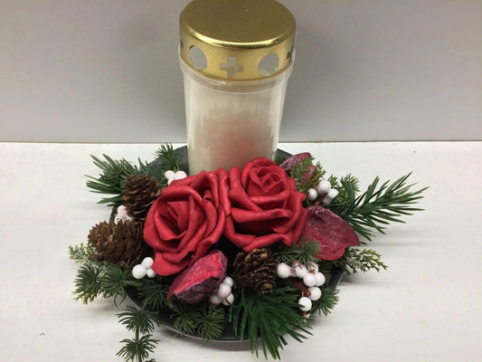 Grabgesteck Grabschmuck in Wunschfarbe Grabdeko Grabdekoration – handgemacht aus Seiden- und Kunstblumen, langlebig & pflegeleicht von SarahsFlowerStudio