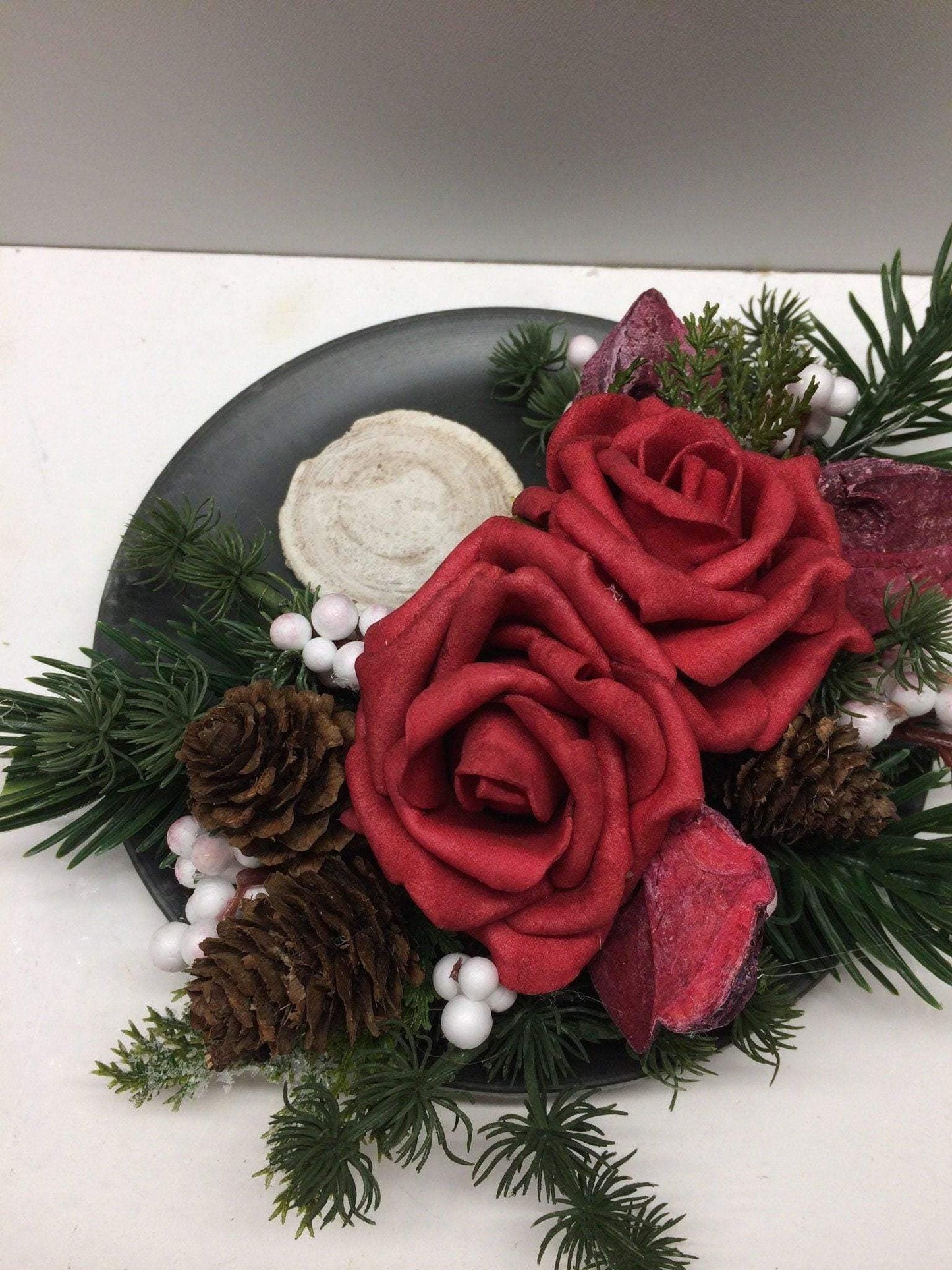 Grabgesteck Grabschmuck in Wunschfarbe Grabdeko Grabdekoration – handgemacht aus Seiden- und Kunstblumen, langlebig & pflegeleicht von SarahsFlowerStudio