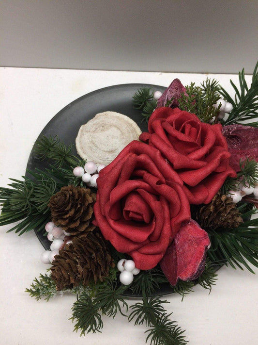 Rose Grabgesteck Seidenblumen – würdevolle Grabdekoration – Grabgesteck – SarahsFlowerStudio