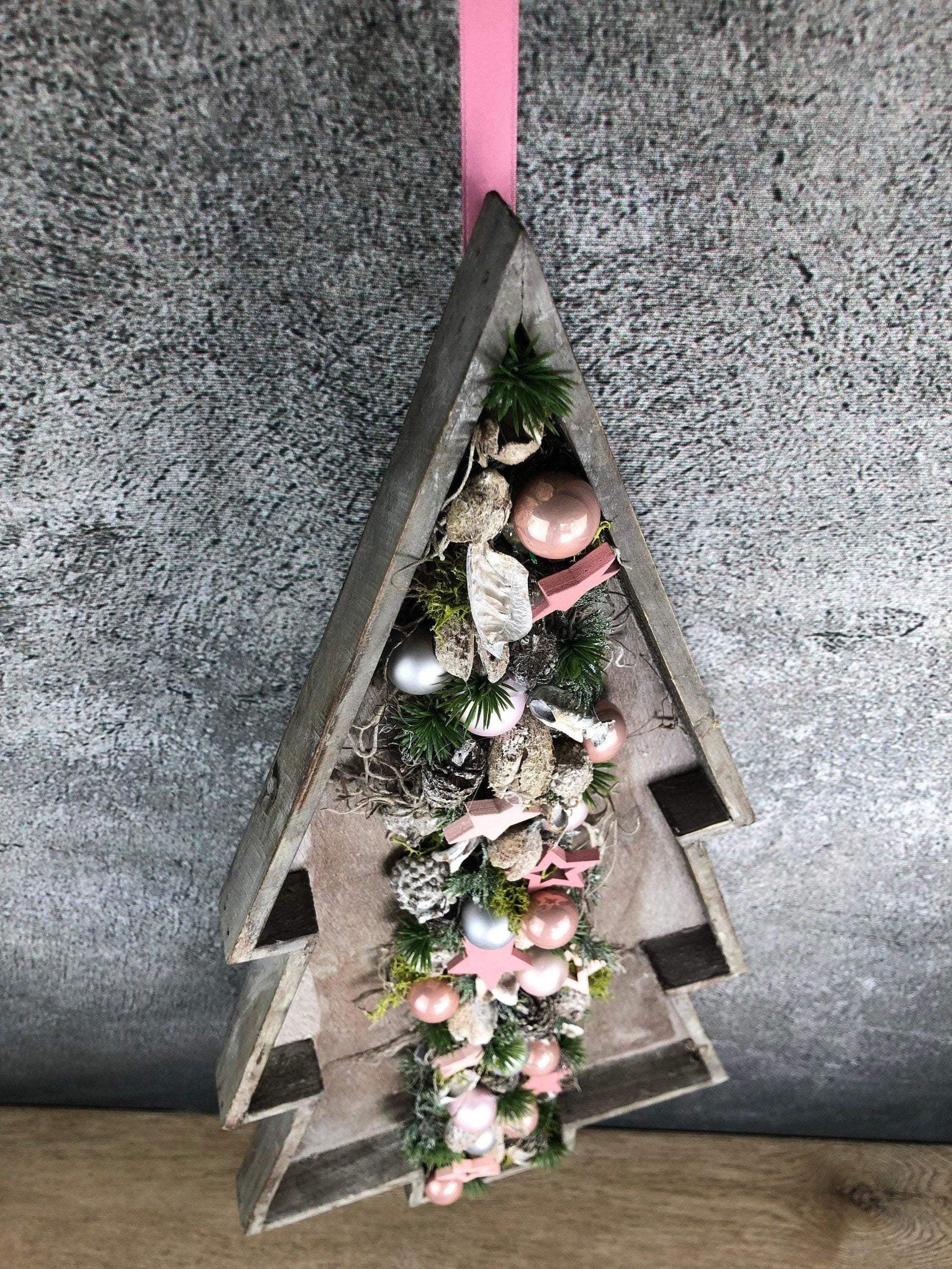 Türkranz Tannenbaum Tanne Baum Advent Kranz Wanddekoration Dekoration Türdekoration Weihnachten Weidenkranz – handgemacht aus Seiden- und Kunstblumen, langlebig & pflegeleicht von SarahsFlowerStudio