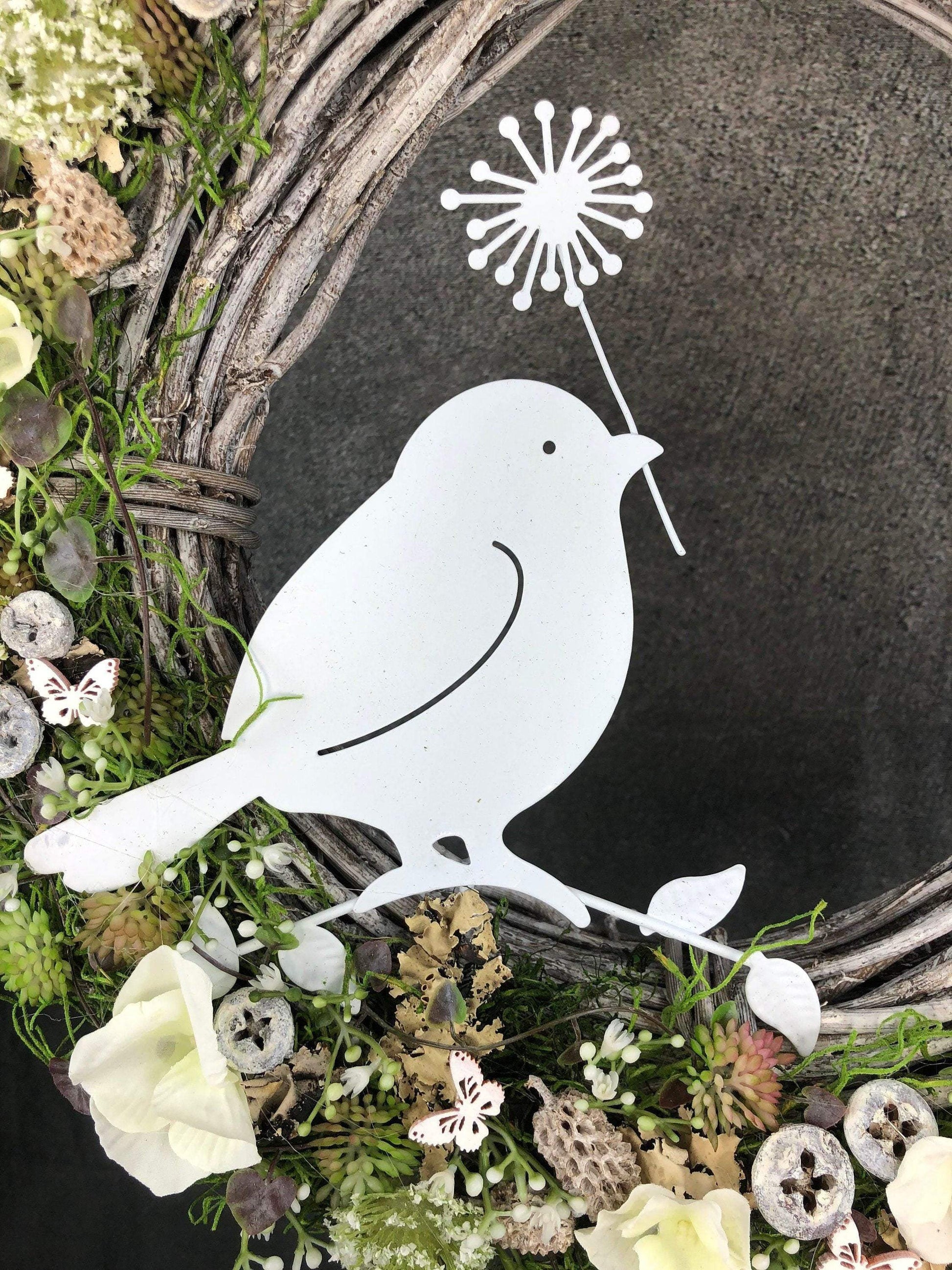Türkranz Türdeko Türschmuck Kirschblüten Vogel Willkommen Pusteblume Modern ganzjährig Tür Schmuck Herbst – handgemacht aus Seiden- und Kunstblumen, langlebig & pflegeleicht von SarahsFlowerStudio