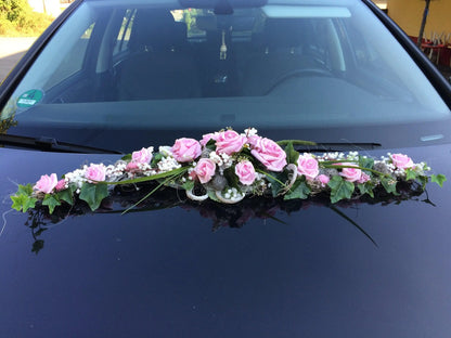 Autoschmuck Autodekoration Autoblumenschmuck Gesteck groß Wunschfarbe Hochzeit Kutschen Schmuck Kutschendeko Kutsche Wedding – handgemacht aus Seiden- und Kunstblumen, langlebig & pflegeleicht von SarahsFlowerStudio
