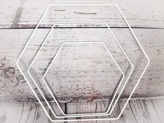 Hexagon Sechseck Metallring Ring Bastelring Basteln Metallhexagon Traumfänger Makramee Trockenblumen – handgemacht aus Seiden- und Kunstblumen, langlebig & pflegeleicht von SarahsFlowerStudio