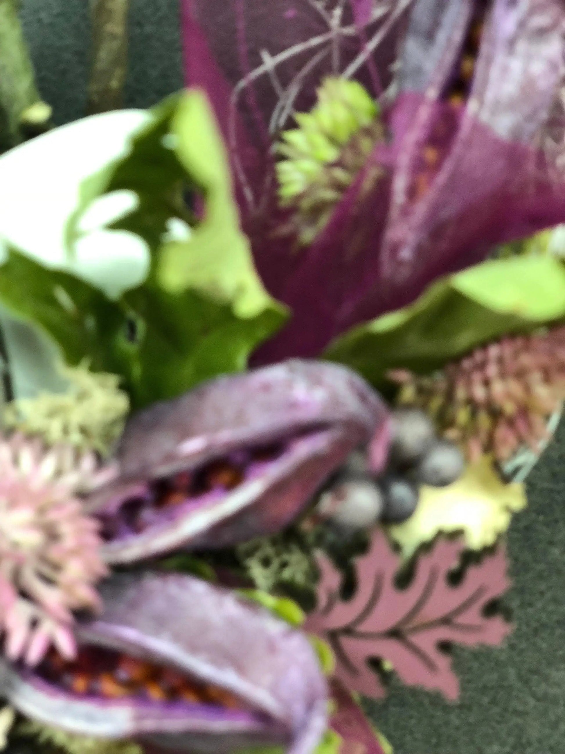 Türkranz 22cm Türdeko Türschmuck Eule Modern Tür Schmuck Herbst herbstlich ganzjährig Herbst – handgemacht aus Seiden- und Kunstblumen, langlebig & pflegeleicht von SarahsFlowerStudio