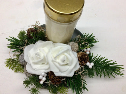Grabgesteck Grabschmuck in Wunschfarbe 20cm Grabdekoration Grabschmuck Allerheiligen – handgemacht aus Seiden- und Kunstblumen, langlebig & pflegeleicht von SarahsFlowerStudio