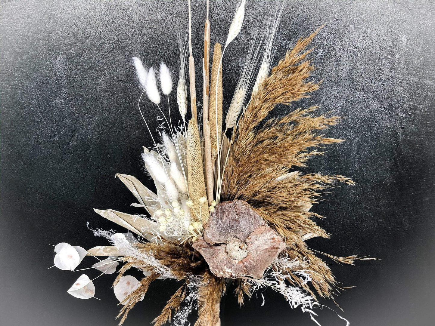 Trockenblumenstrauß Strauß Gräser mit Exoten Pampasgras Gräser Trockenblumen Trockenmaterial Natur natürlich dried bouquet dried Flowers – handgemacht aus Seiden- und Kunstblumen, langlebig & pflegeleicht von SarahsFlowerStudio