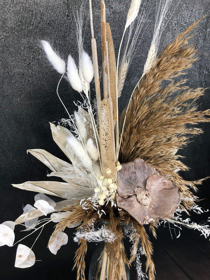 Trockenblumenstrauß Strauß Gräser mit Exoten Pampasgras Gräser Trockenblumen Trockenmaterial Natur natürlich dried bouquet dried Flowers – handgemacht aus Seiden- und Kunstblumen, langlebig & pflegeleicht von SarahsFlowerStudio