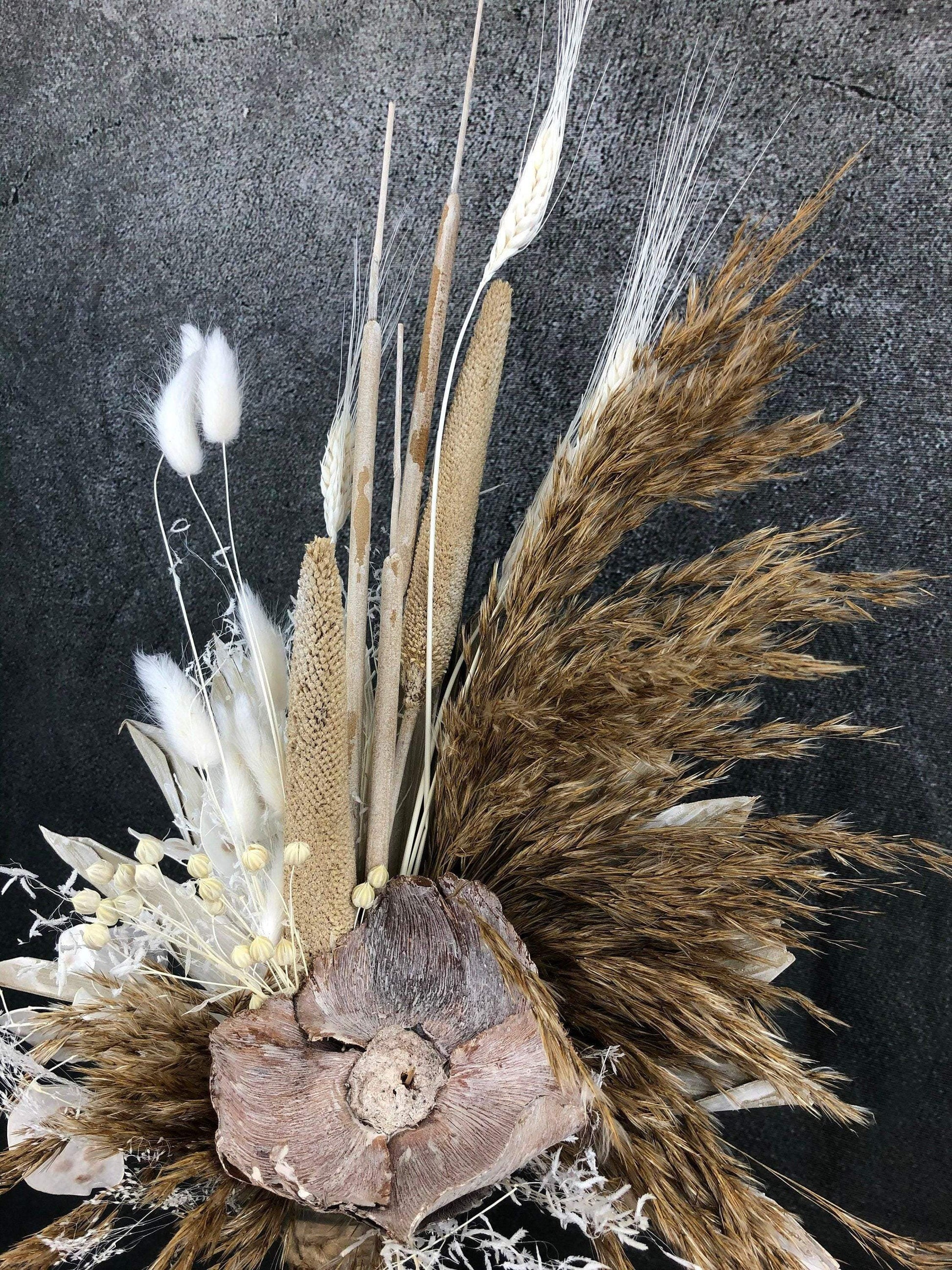 Trockenblumenstrauß Strauß Gräser mit Exoten Pampasgras Gräser Trockenblumen Trockenmaterial Natur natürlich dried bouquet dried Flowers – handgemacht aus Seiden- und Kunstblumen, langlebig & pflegeleicht von SarahsFlowerStudio