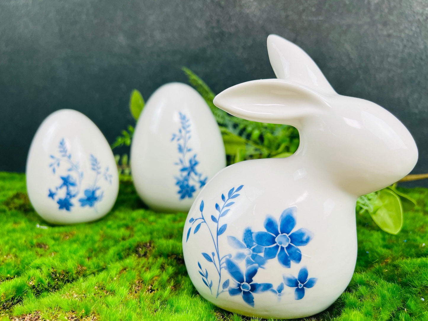 Osterdeko Seidenblumen – Ei und Hase als Tisch- und Fensterdeko – Frühlingsdeko – SarahsFlowerStudio
