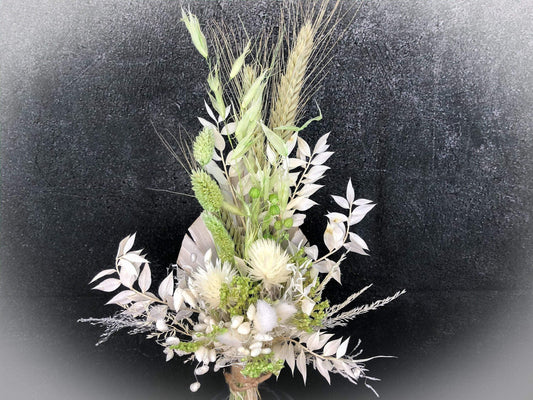 Trockenblumenstrauß Strauß Gräser mit Ruskus Gräser Trockenblumen Trockenmaterial Natur natürlich dried bouquet dried Flowers – handgemacht aus Seiden- und Kunstblumen, langlebig & pflegeleicht von SarahsFlowerStudio