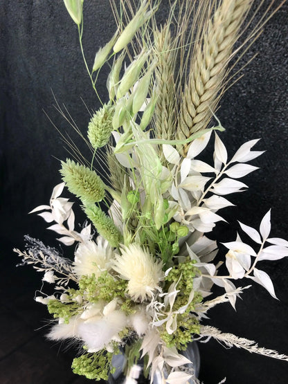 Trockenblumenstrauß Strauß Gräser mit Ruskus Gräser Trockenblumen Trockenmaterial Natur natürlich dried bouquet dried Flowers – handgemacht aus Seiden- und Kunstblumen, langlebig & pflegeleicht von SarahsFlowerStudio