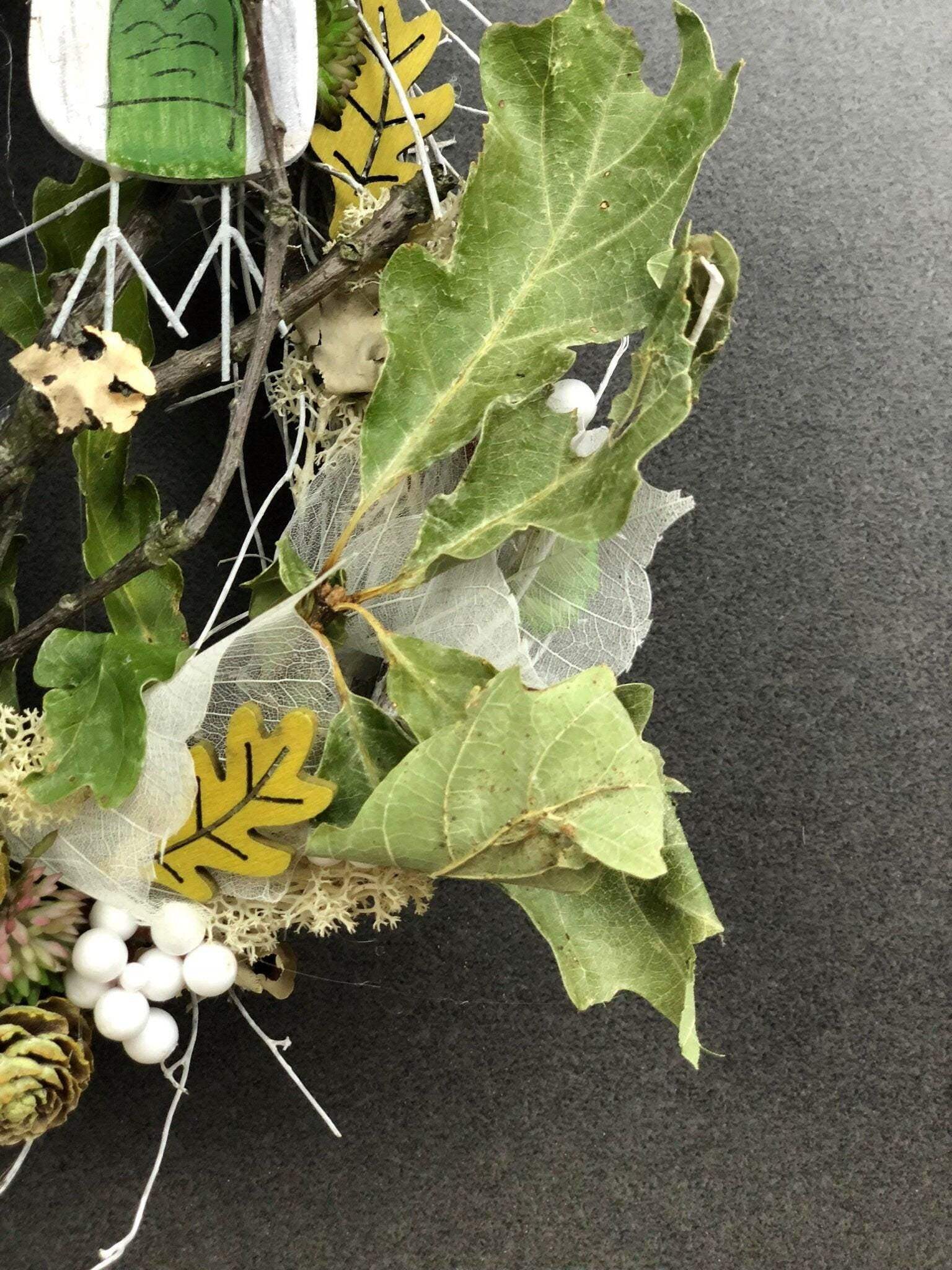 Türkranz 22cm Türdeko Türschmuck Eule Modern Tür Schmuck Herbst herbstlich ganzjährig Herbst – handgemacht aus Seiden- und Kunstblumen, langlebig & pflegeleicht von SarahsFlowerStudio