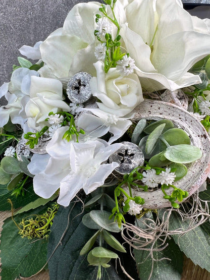 Grabgesteck Grabschmuck Gesteck Grab Allerheiligen extra Schwer Grave Arrangument grave flowers longlasting Grabdeko Grabdekoration – handgemacht aus Seiden- und Kunstblumen, langlebig & pflegeleicht von SarahsFlowerStudio