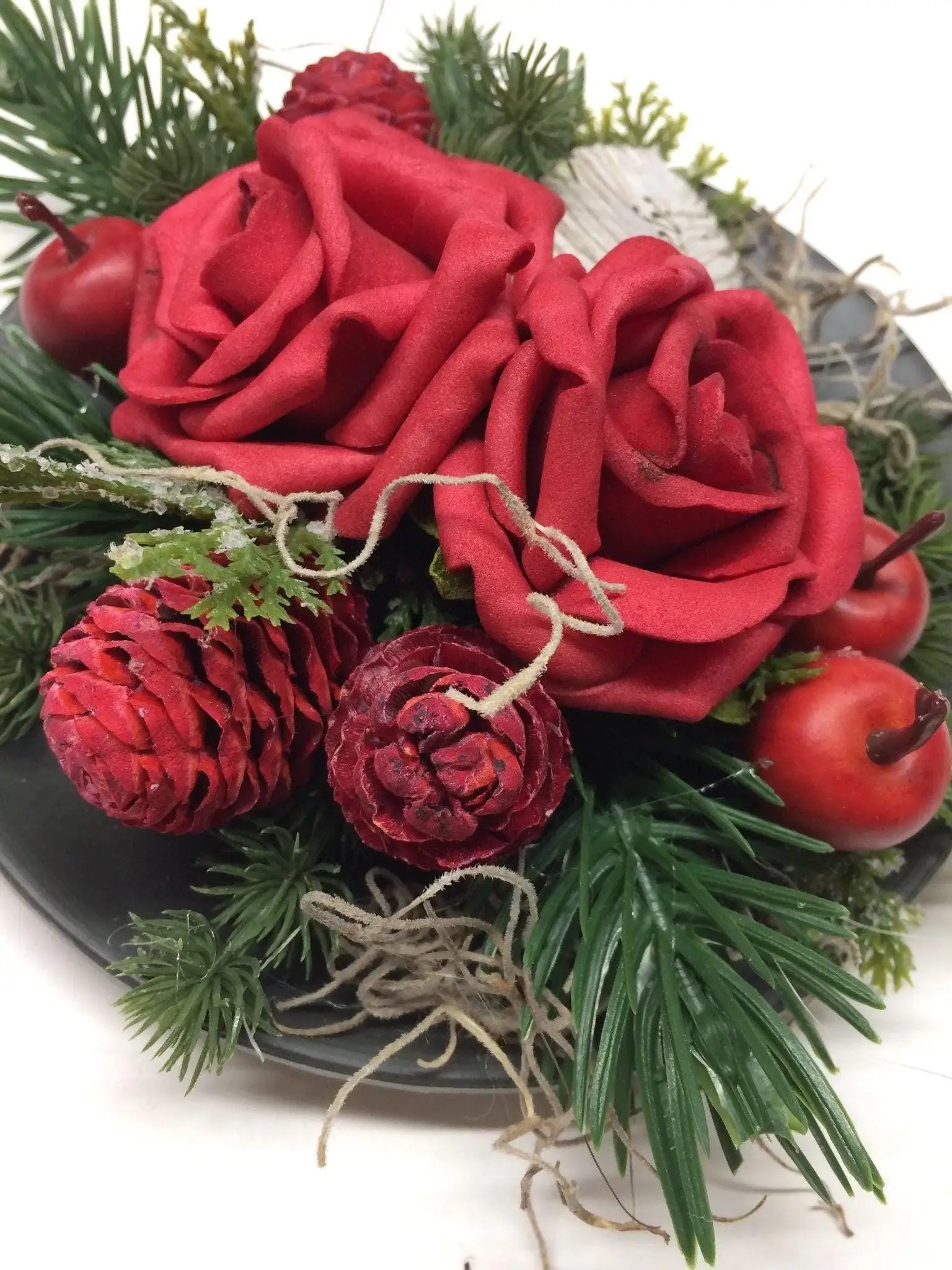Grabgesteck Grabdekoration Grabschmuck Allerheiligen – handgemacht aus Seiden- und Kunstblumen, langlebig & pflegeleicht von SarahsFlowerStudio