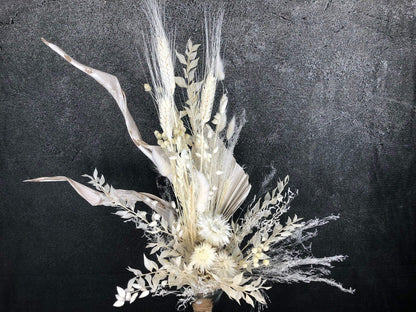 Trockenblumenstrauß Strauß Gräser mit Exoten Strohblume Gräser Trockenblumen Trockenmaterial Natur natürlich dried bouquet dried Flowers – handgemacht aus Seiden- und Kunstblumen, langlebig & pflegeleicht von SarahsFlowerStudio