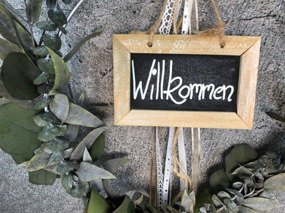 Türkranz Tafel Willkommen Herbst Kranz Ring Eukalyptus Wandkranz Trockenblumen Natur natürlich Hoop Herbst Herbstlich – handgemacht aus Seiden- und Kunstblumen, langlebig & pflegeleicht von SarahsFlowerStudio