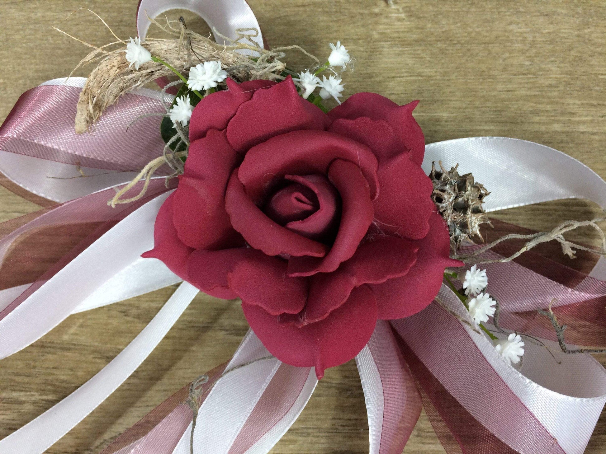 2 Autoschleifen für Seitenspiegel Kirchenbank in Wunschfarbe große Schleife Dekoration Rose – handgemacht aus Seiden- und Kunstblumen, langlebig & pflegeleicht von SarahsFlowerStudio