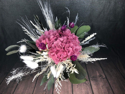 Strauß Gefriergetrocknet Hortensie Tischdeko Tischgesteck Gräser Trockenblumen Trockenmaterial Natur natürlich dried bouquet dried Flowers – handgemacht aus Seiden- und Kunstblumen, langlebig & pflegeleicht von SarahsFlowerStudio