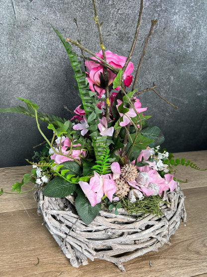 Grabgesteck Set Gesteck und Strauß Rosen Allerheiligen Grabschmuck Rose Hortensie Wunschfarbe Grabdeko Grabdekoration Allerheiligen – handgemacht aus Seiden- und Kunstblumen, langlebig & pflegeleicht von SarahsFlowerStudio