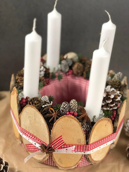 Adventskranz – handgemacht aus Seiden- und Kunstblumen, langlebig & pflegeleicht von SarahsFlowerStudio
