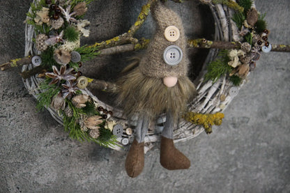 Türkranz Türdeko Türschmuck Weihnachten Weidenkranz Wichtel Zapfen Stern Apfel Tanne Band Modern – handgemacht aus Seiden- und Kunstblumen, langlebig & pflegeleicht von SarahsFlowerStudio