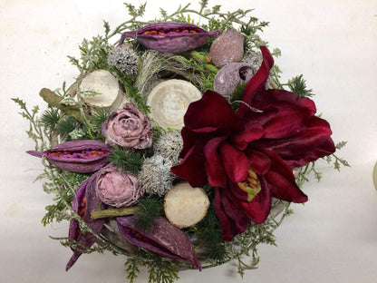 Grabgesteck Gesteck Grab Allerheiligen mit Kerze 22cm Grabdeko Grabdekoration Allerheiligen – handgemacht aus Seiden- und Kunstblumen, langlebig & pflegeleicht von SarahsFlowerStudio