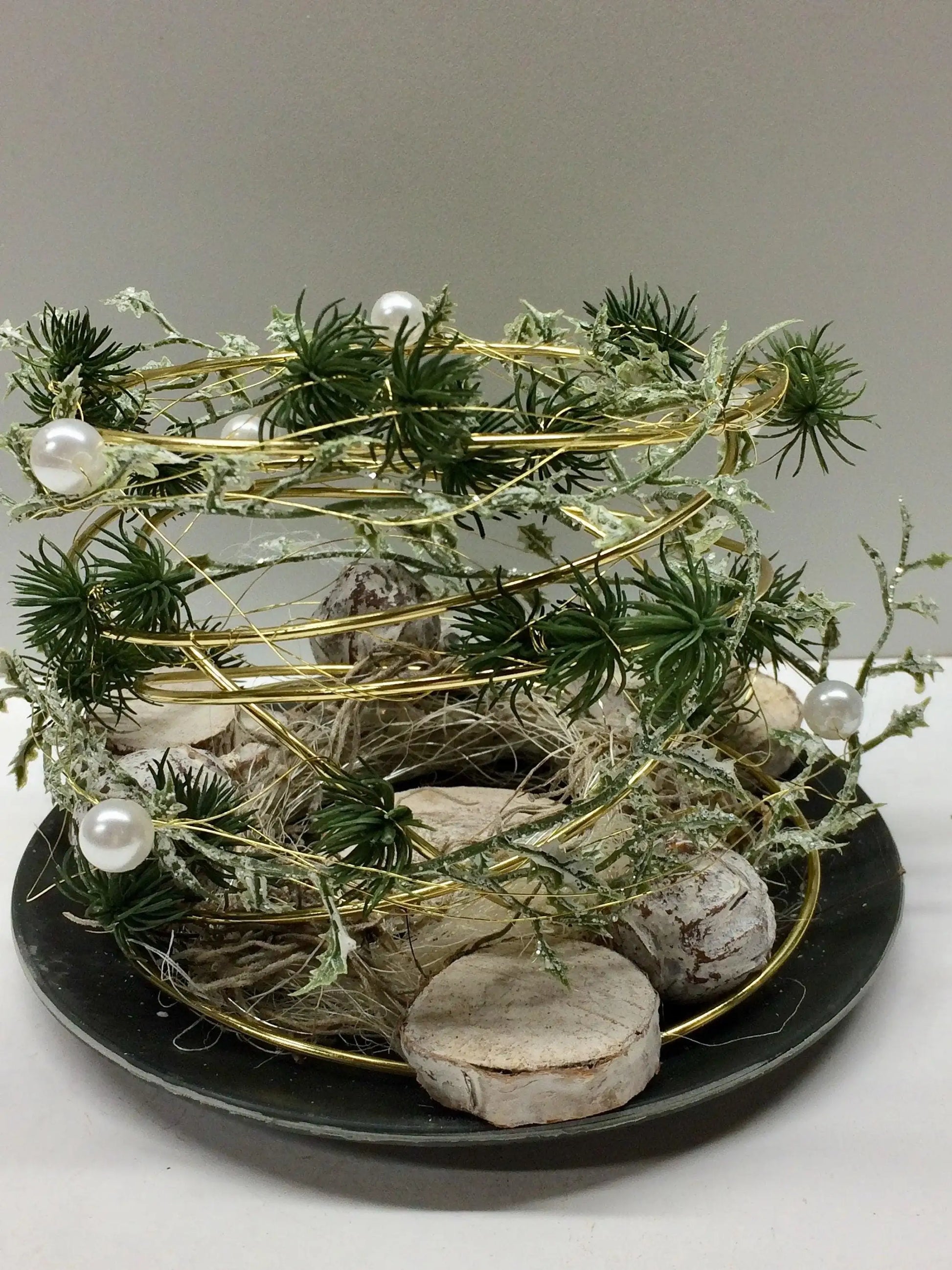 Grabgesteck Florales Windlicht Allerheiligen mit Kerze 20cm Grabdekoration Grabschmuck Allerheiligen – handgemacht aus Seiden- und Kunstblumen, langlebig & pflegeleicht von SarahsFlowerStudio