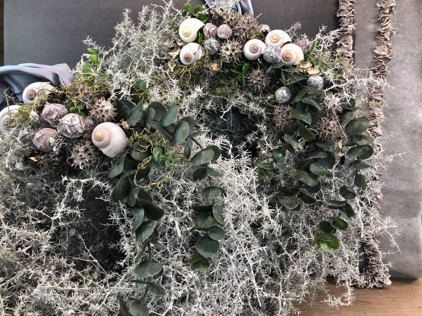 Trockenblumen Türkranz natur handgebunden – modern & langlebig – Trockenblumen – SarahsFlowerStudio