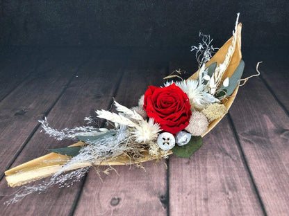 Tischgesteck Tischdeko Deko Gefriergetrocknet Rose Gräser Trockenblumen Trockenmaterial Natur natürlich dried bouquet dried Flowers – handgemacht aus Seiden- und Kunstblumen, langlebig & pflegeleicht von SarahsFlowerStudio