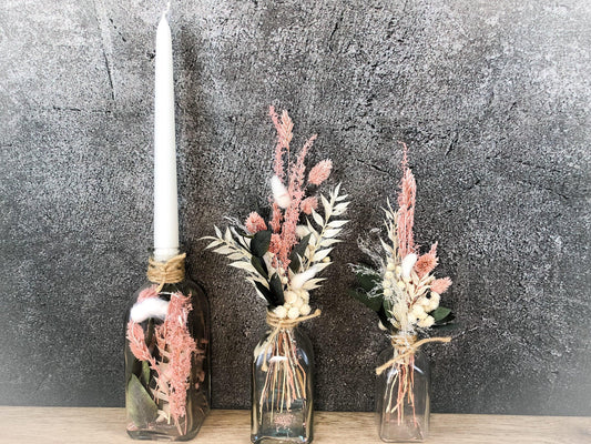 Trockenblumenstrauß mit Vase – Eukalyptus & Gräser natürlich & stilvol – handgefertigt von SarahsFlowerStudio