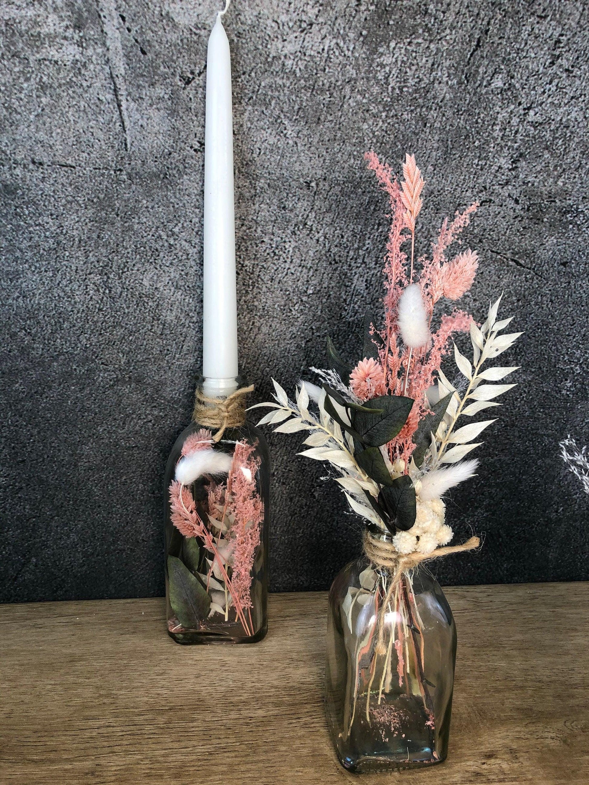Trockenblumenstrauß mit Vase – Eukalyptus & Gräser natürlich & stilvol – Trockenblumen – SarahsFlowerStudio