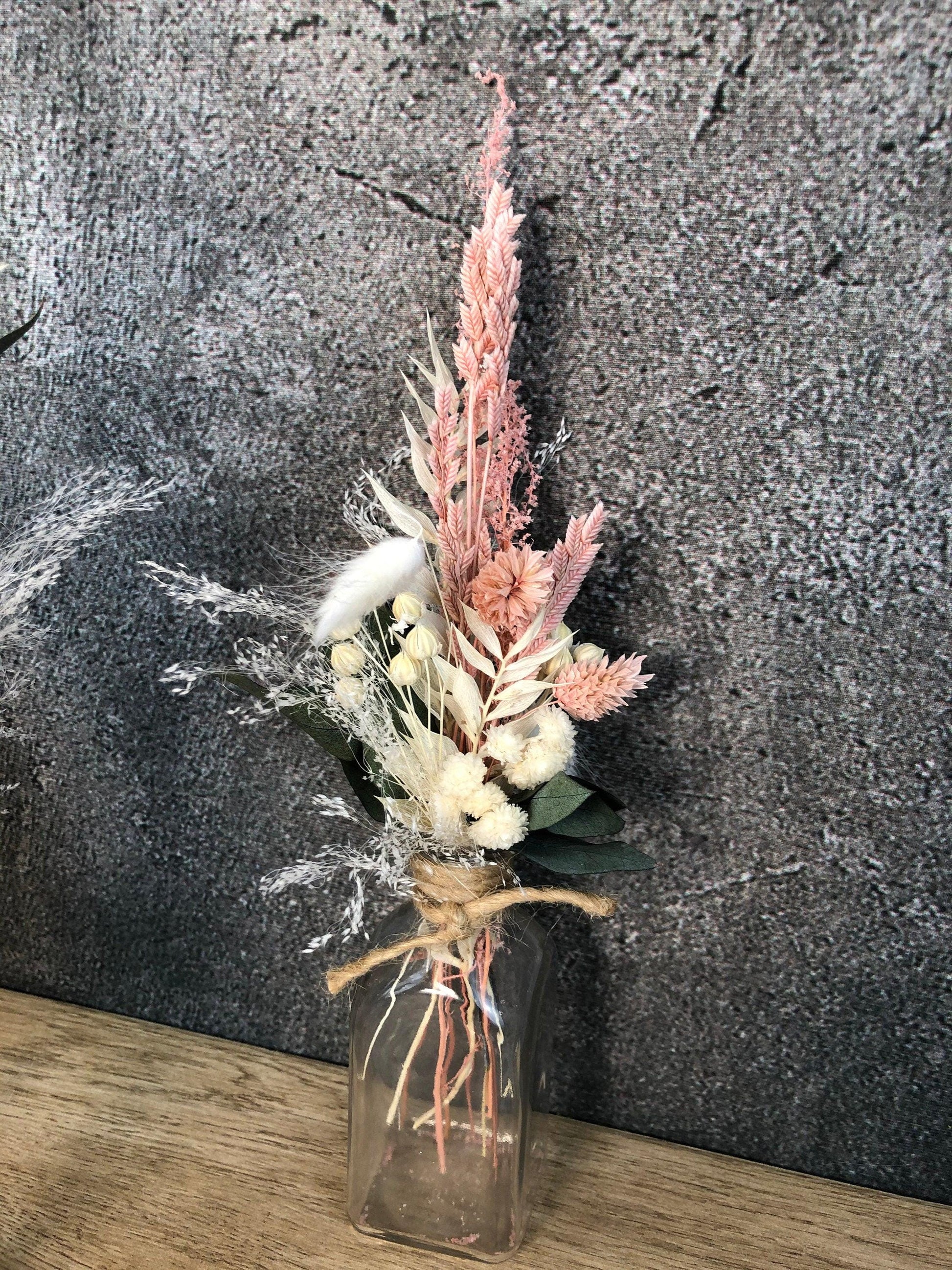Trockenblumenstrauß mit Vase – Eukalyptus & Gräser natürlich & stilvol – Trockenblumen – SarahsFlowerStudio