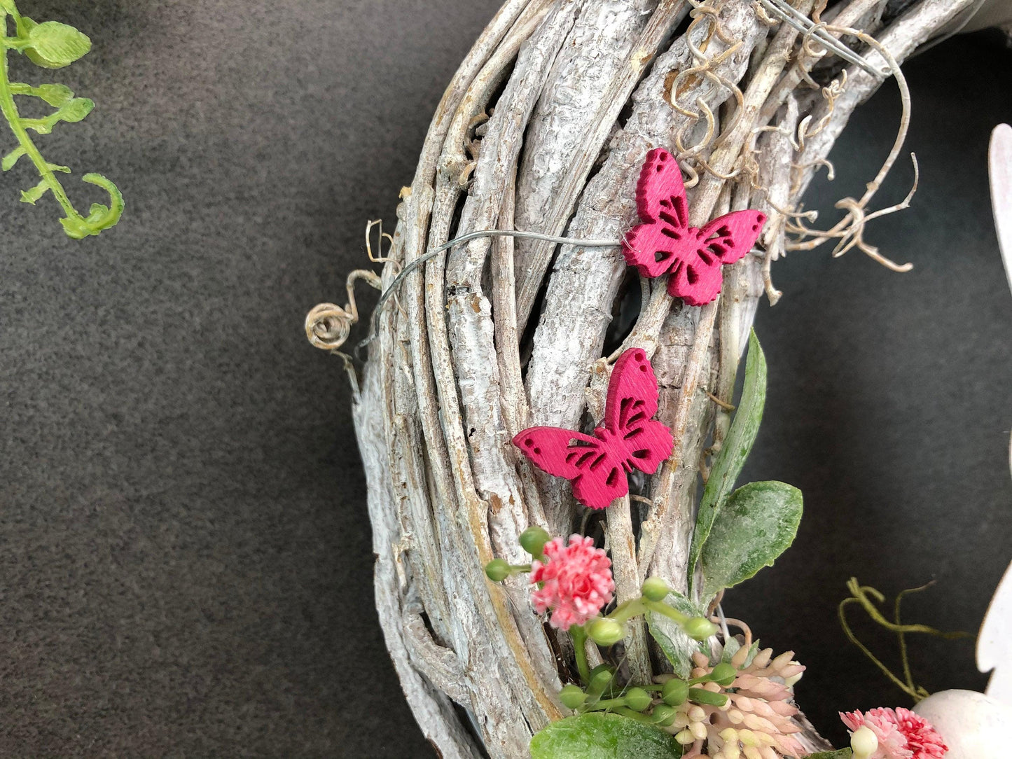 Türkranz Ostern Hasen & Maiglöckchen – Frühlingsdeko Seidenblumen Wunschfarbe – Türkranz – SarahsFlowerStudio