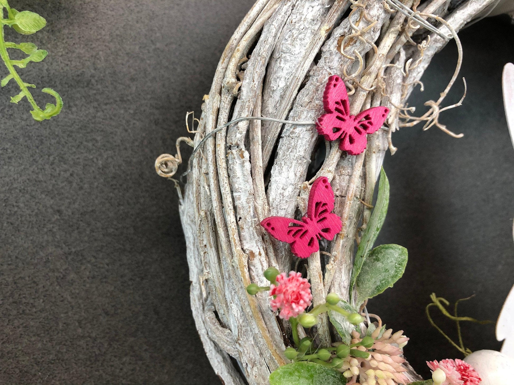 Türkranz Ostern Hasen & Maiglöckchen – Frühlingsdeko Seidenblumen Wunschfarbe – Türkranz – SarahsFlowerStudio